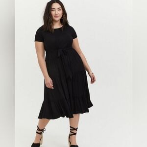 Midi Jersey Tiered Dress (B2-7)